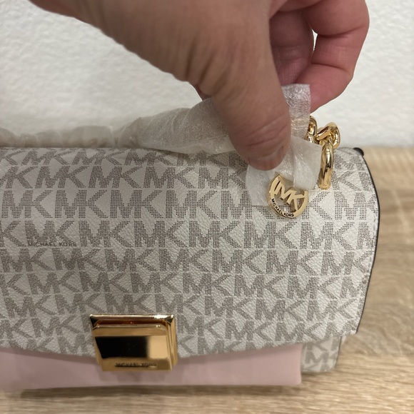 NWT Michael Kors Lita Medium Two-Tone Logo Crossbody Bag - Picture 2 of 7